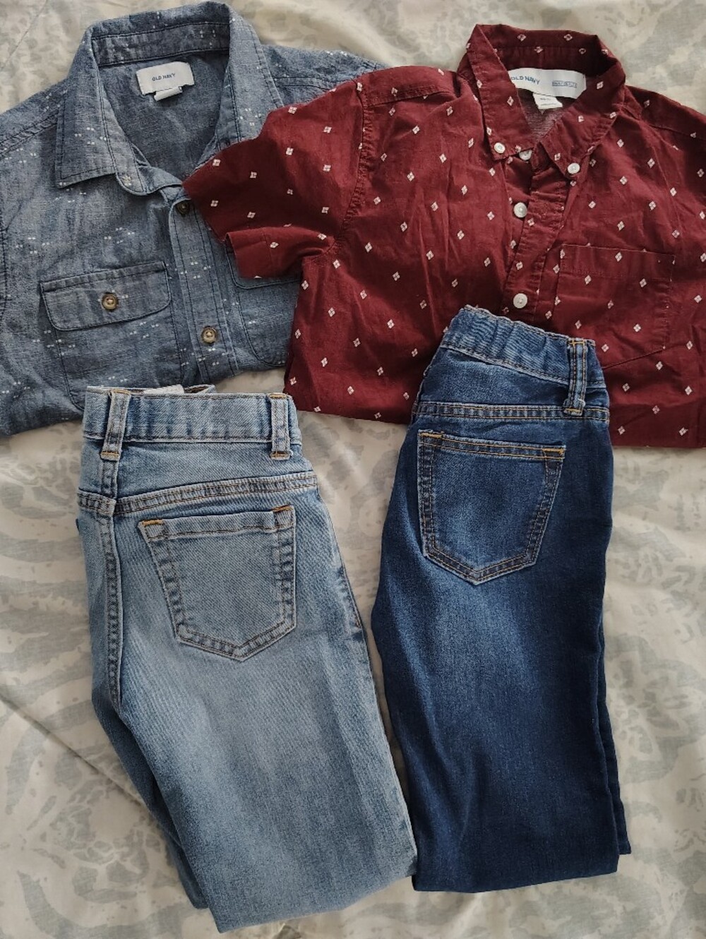 Boys Old Navy Jeans and Button Down Shirts.